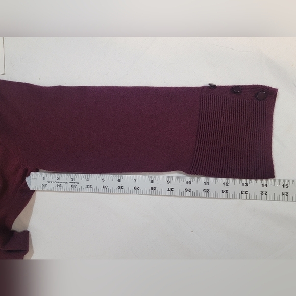 EVOLUTION BY CYRUS ANCHO CHILI Burgandy Open Front Cardigan/Sweater Medium - Picture 6 of 12